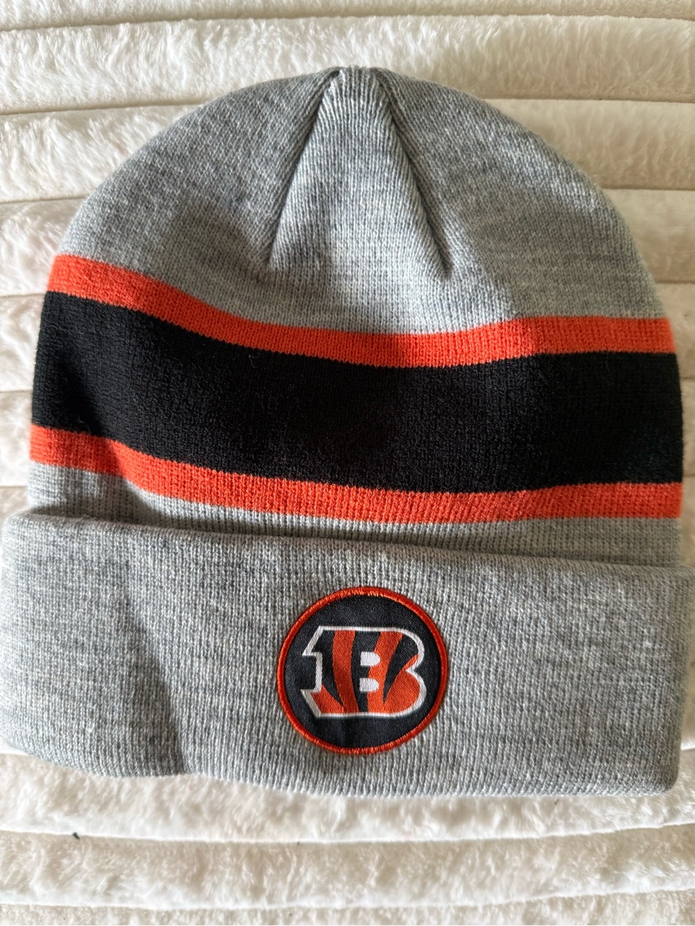 Cincinnati Bengals Fanatics Knit Beanie - Gray with Black & Orange